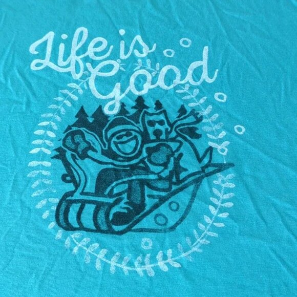 Life is Good sledding T shirt M Jake & Rocket! - Picture 2 of 3